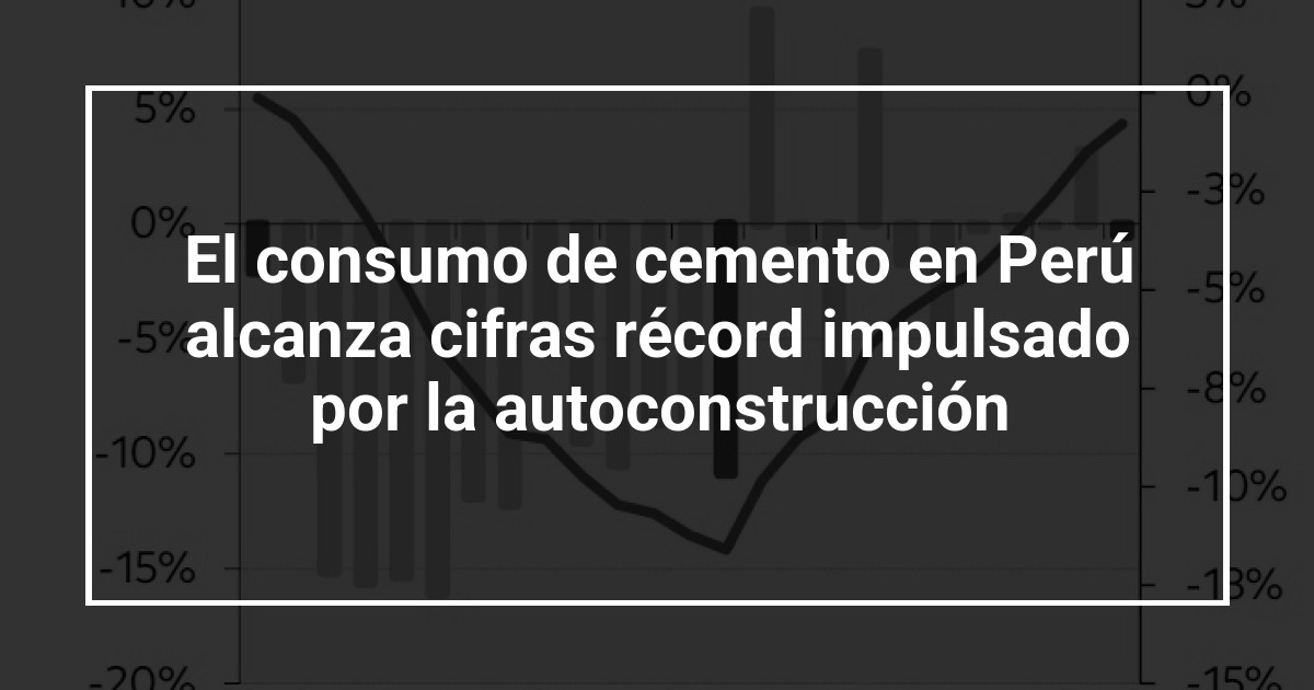 El consumo de cemento en Perú alcanza cifras récord impulsado por la autoconstrucción