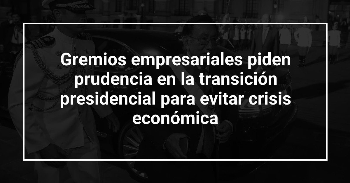 Gremios empresariales piden prudencia en la transición presidencial para evitar crisis económica