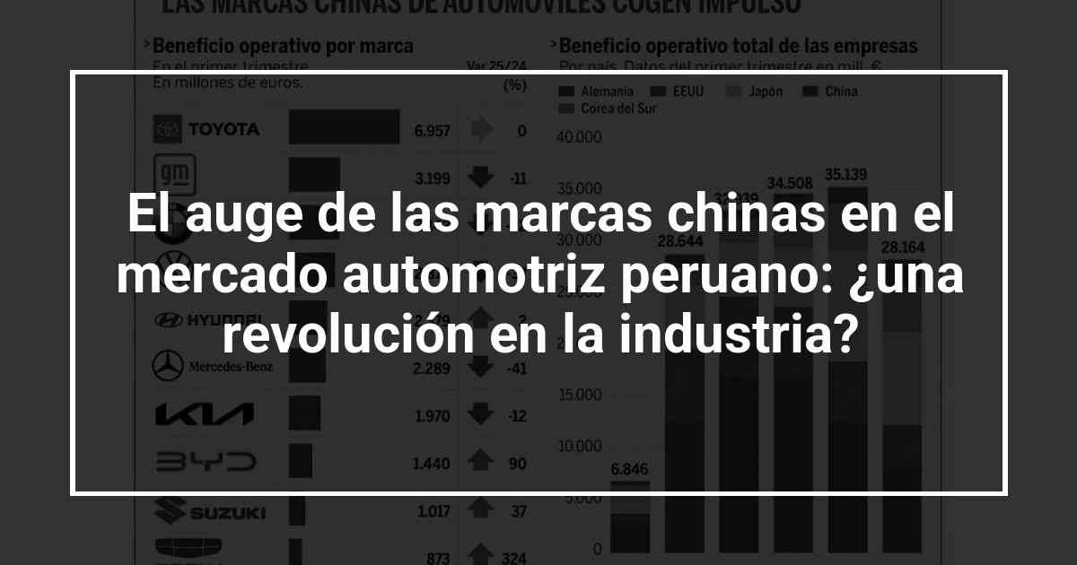 El auge de las marcas chinas en el mercado automotriz peruano: ¿una revolución en la industria?