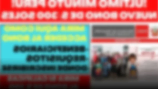 Gobierno peruano anuncia bono de S/300 para adultos mayores en situación vulnerable